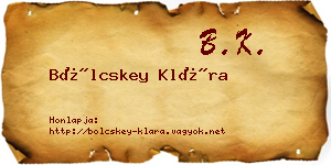 Bölcskey Klára névjegykártya