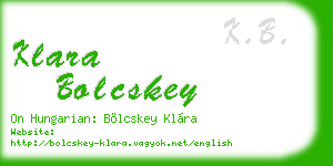 klara bolcskey business card