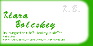klara bolcskey business card